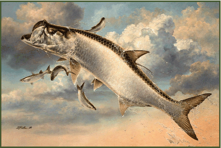 From oil painting: Leaping Tarpon